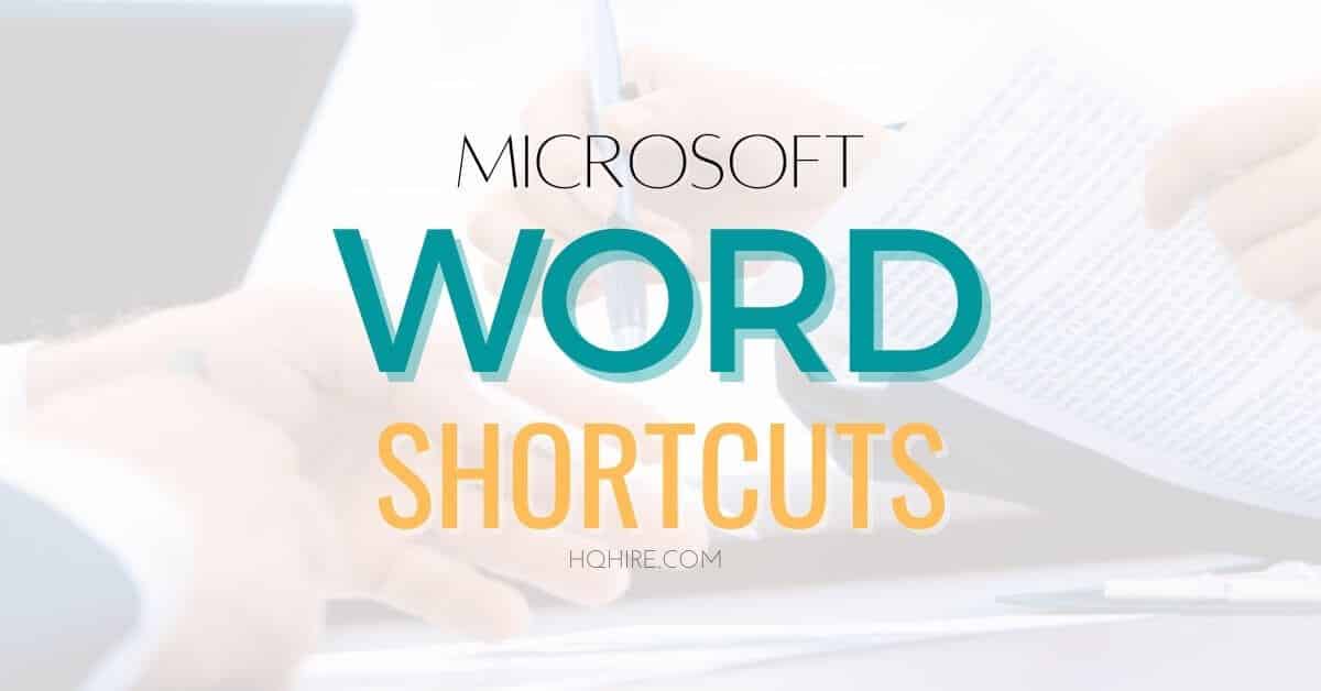 Microsoft Word Document Shortcut List