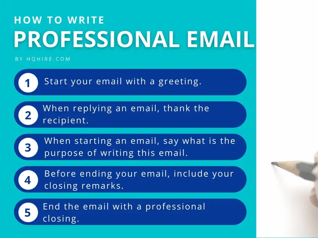 5 Steps to write a professional Email at work