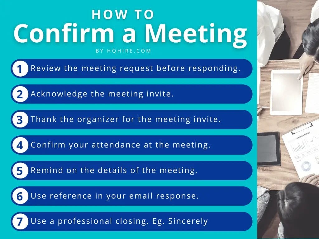 How to confirm a meeting professionally by email in the workplace