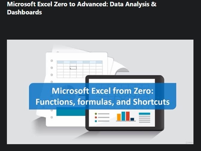 Microsoft Excel Zero to Advanced - Data Analysis and Dashboards