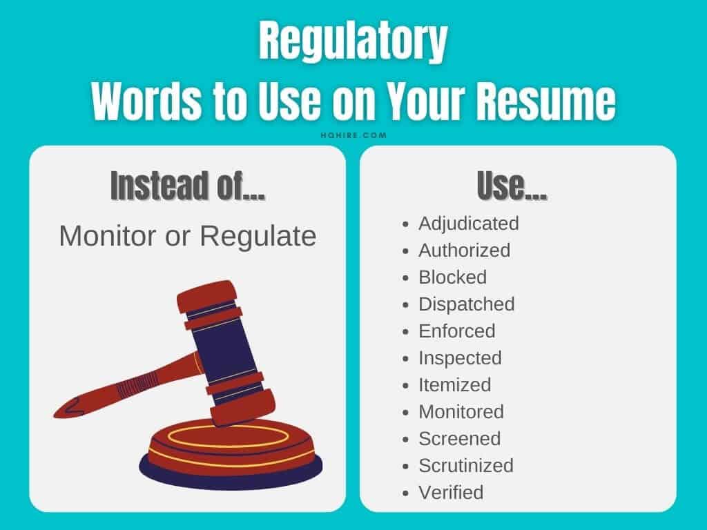 Regulatory related words to use on your resume