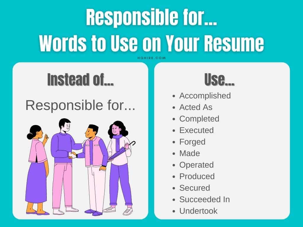 Responsible for... related words to use on your resume