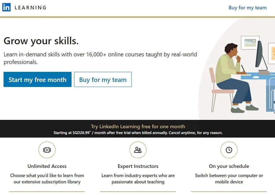 LinkedIn Learning Homepage 1