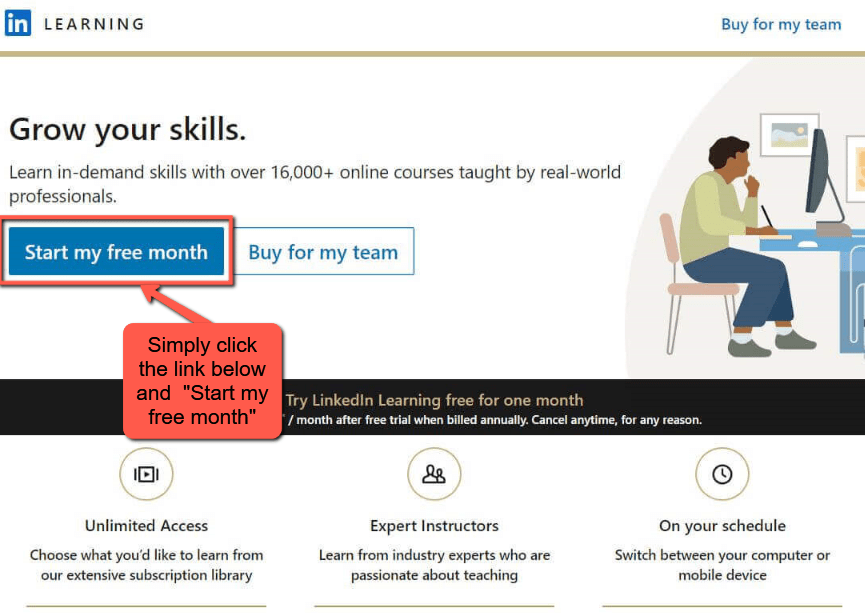 LinkedIn Learning - Start my free month