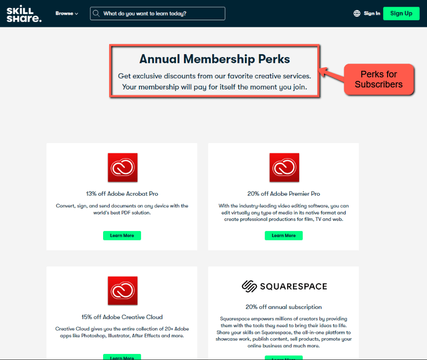 SkillShare - Perks