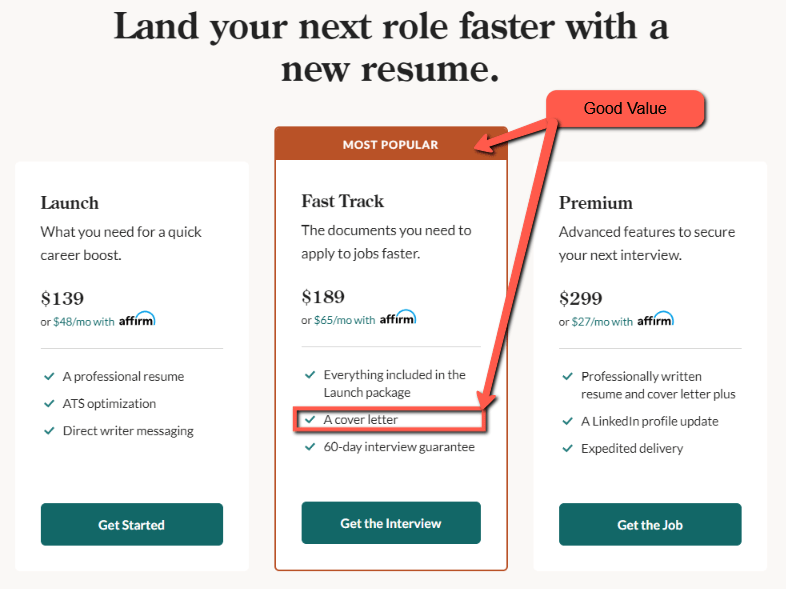 ZipJob - Different Package for Resume Writing Service