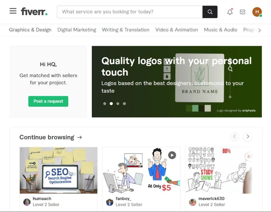 Fiverr-Homepage