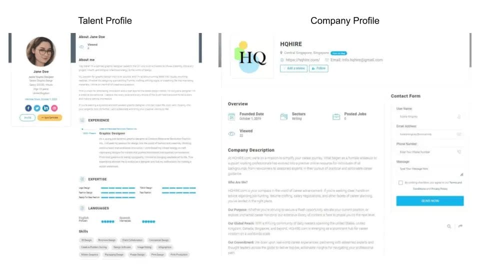 Talent Profile and Company Profile