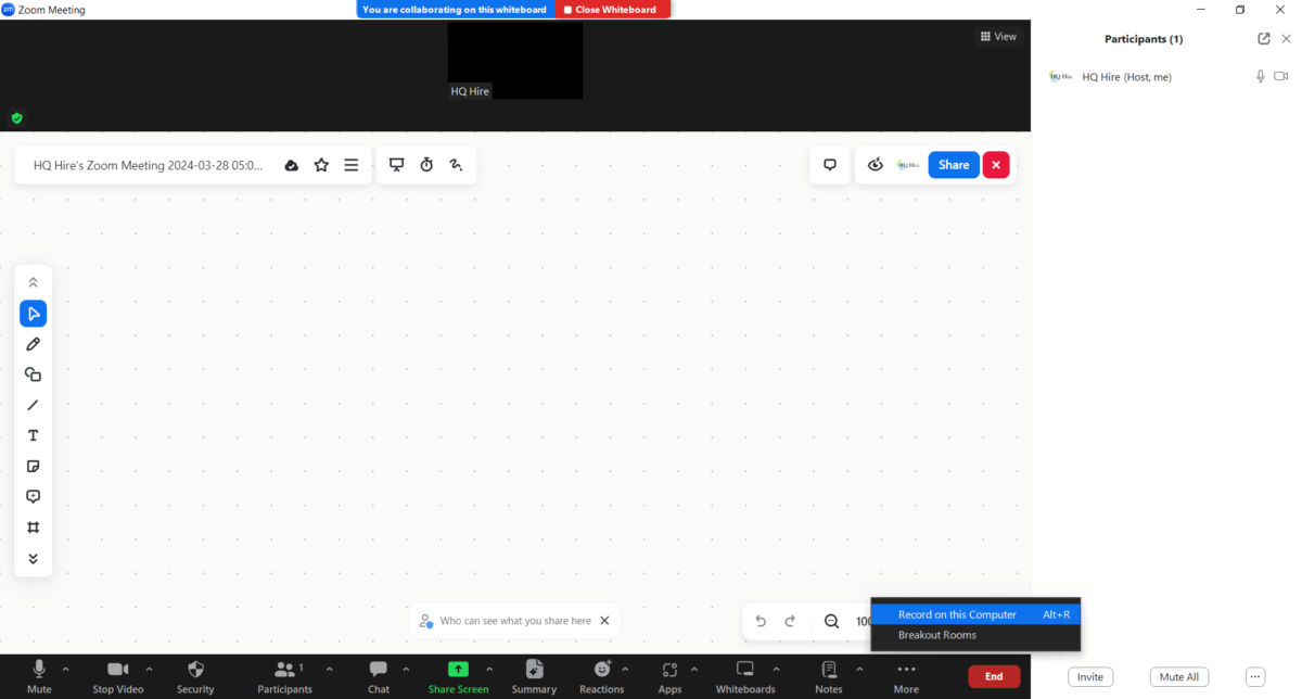 Zoom Online Meeting Record