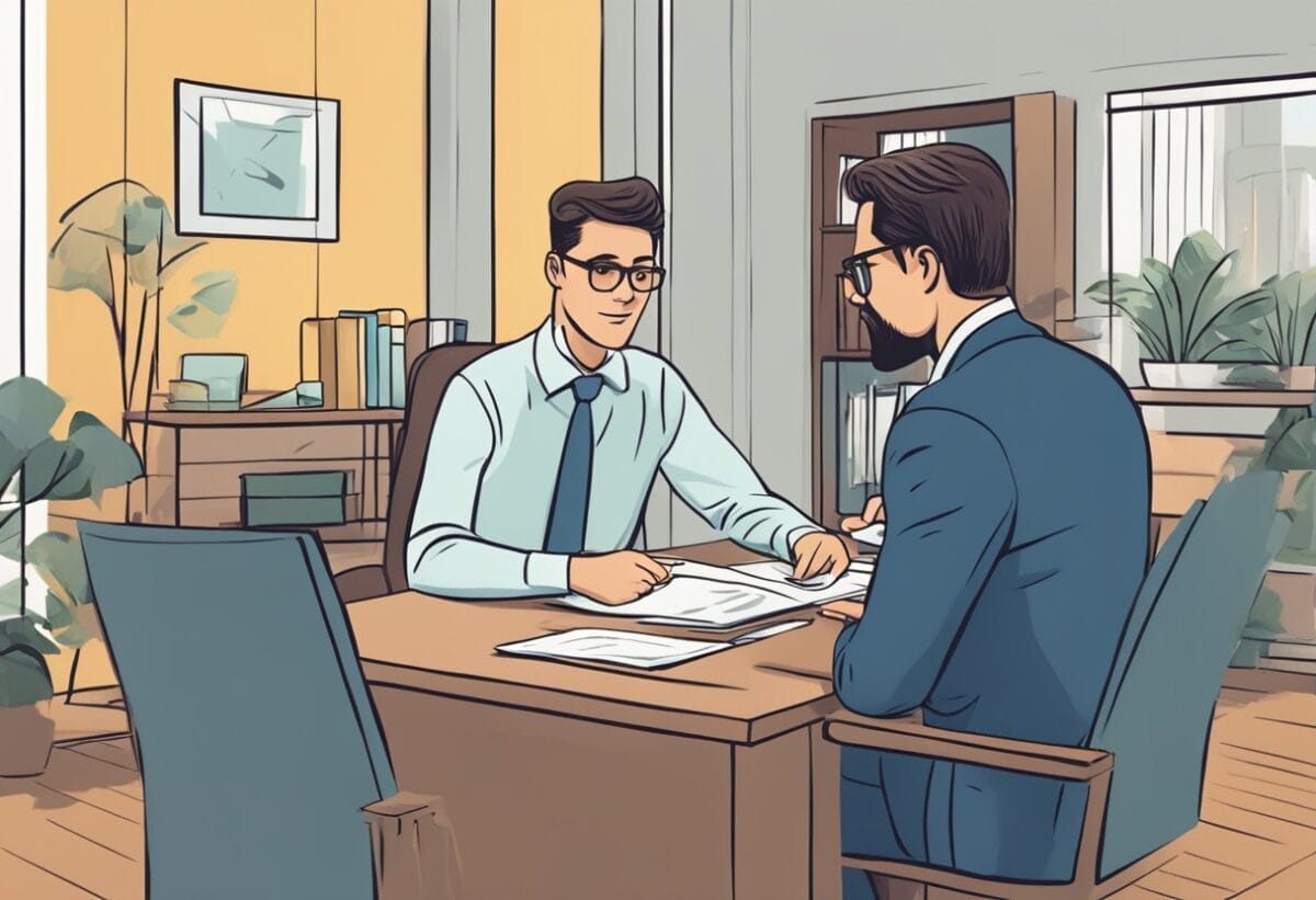 A person sitting across from an interviewer, confidently discussing their salary expectations during a job interview