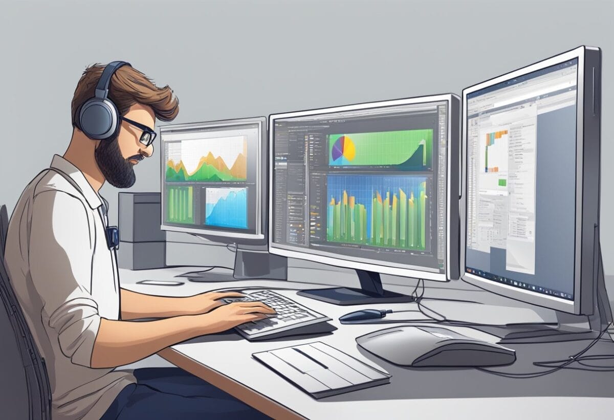 How to Answer “Describe your experience with a specific software, tool, or skill.” Job Interview Question (Tips and Examples) 1 A person using a computer, with the specific software or tool displayed on the screen, while working on a project